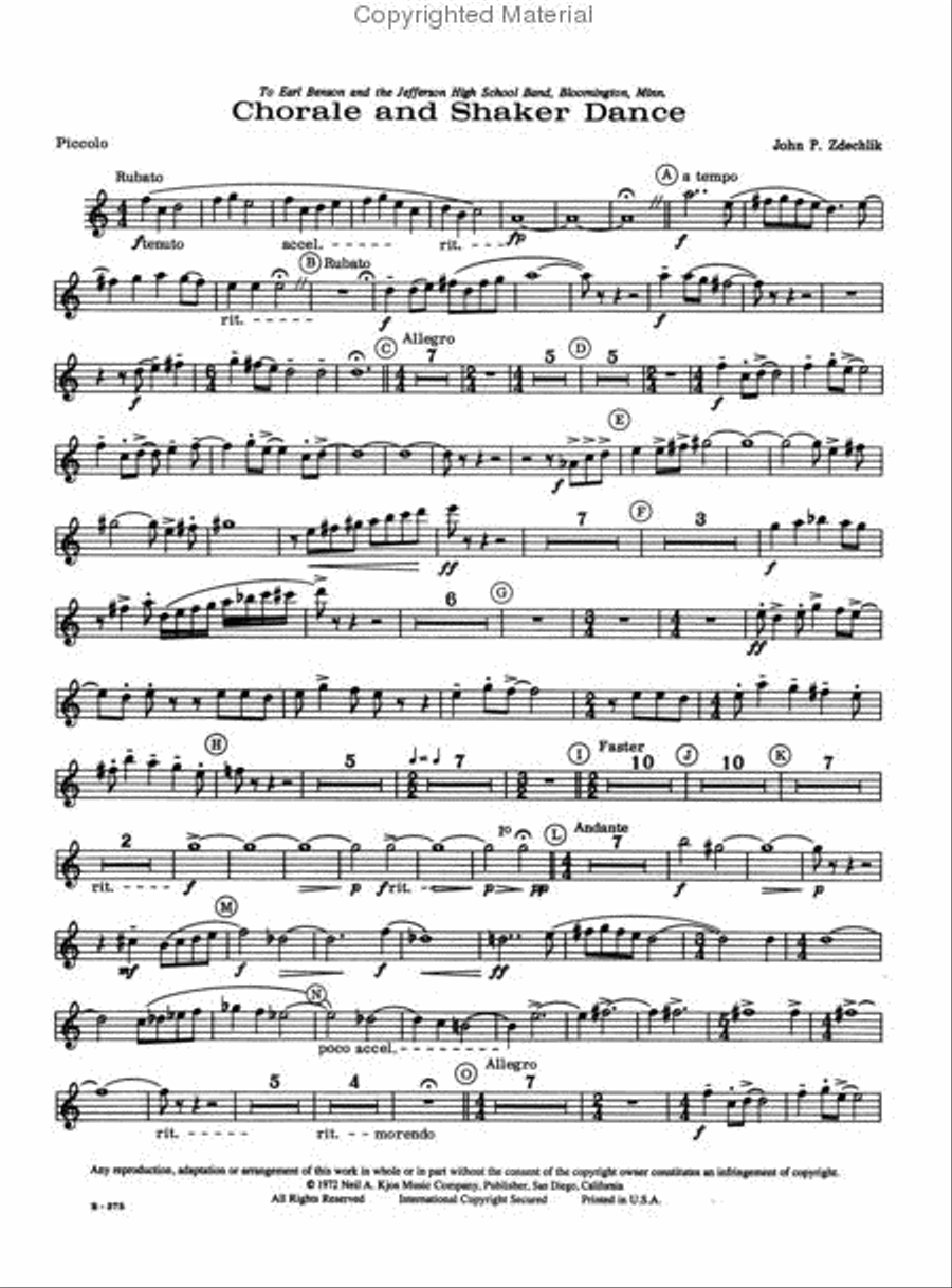 Chorale and Shaker Dance Concert Band scores gallery preview page 3