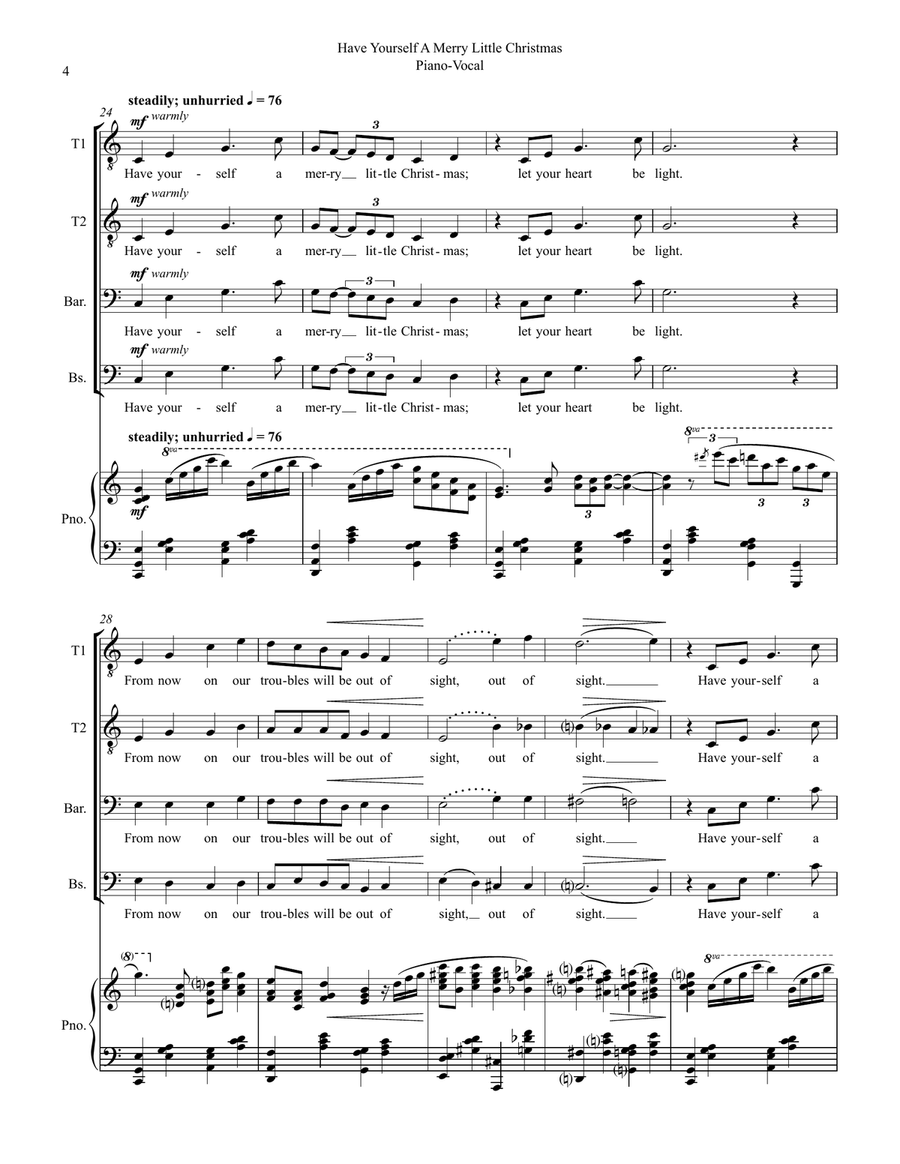 Have Yourself A Merry Little Christmas from MEET ME IN ST. LOUIS TTBB scores gallery preview page 4