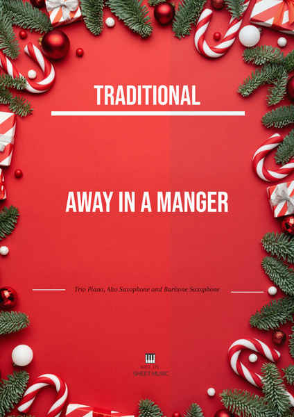Traditional - Away In A Manger (Trio Piano, Alto Saxophone and Baritone Saxophone) with chords image number null