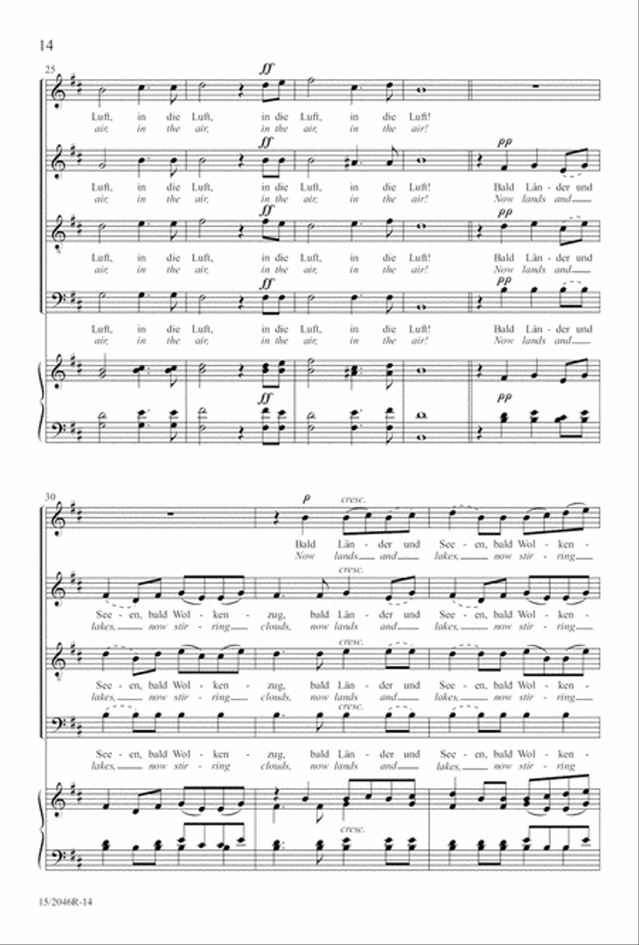 Two Mendelssohn Part Songs: 1. Im Walde 2. Jaglied 4-Part scores gallery preview page 15