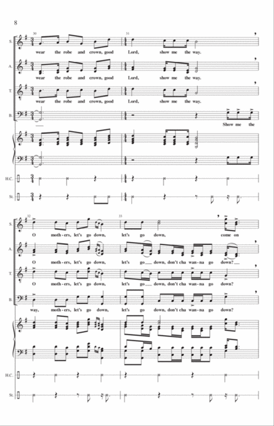 Down in the River to Pray 4-Part scores gallery preview page 7