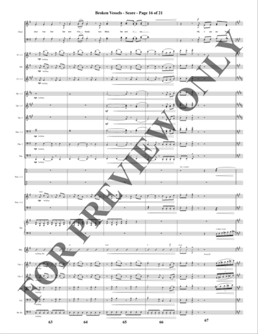 Broken Vessels (Amazing Grace) - Orchestration Choir scores gallery preview page 17