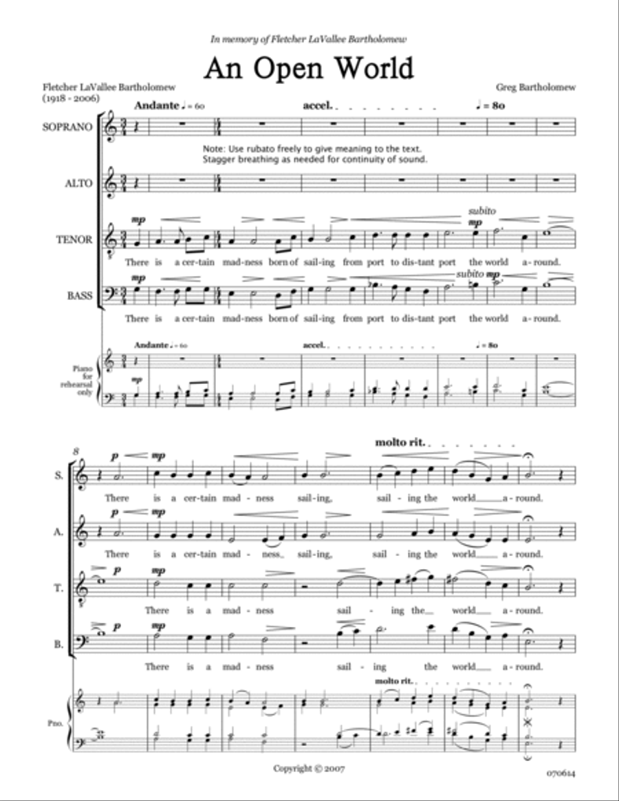 An Open World 4-Part scores gallery preview page 3