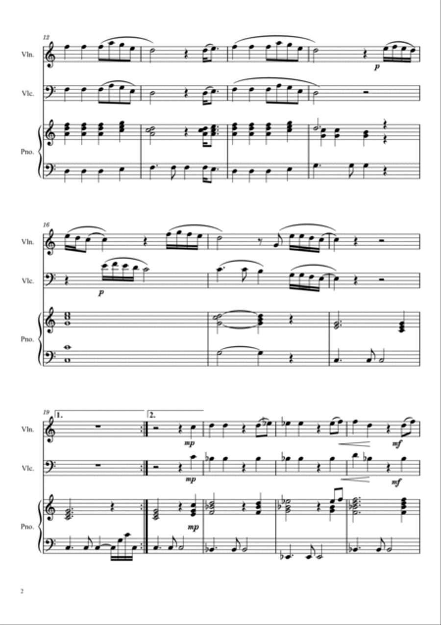 (Everything I Do) I Do It For You Piano Trio scores gallery preview page 2