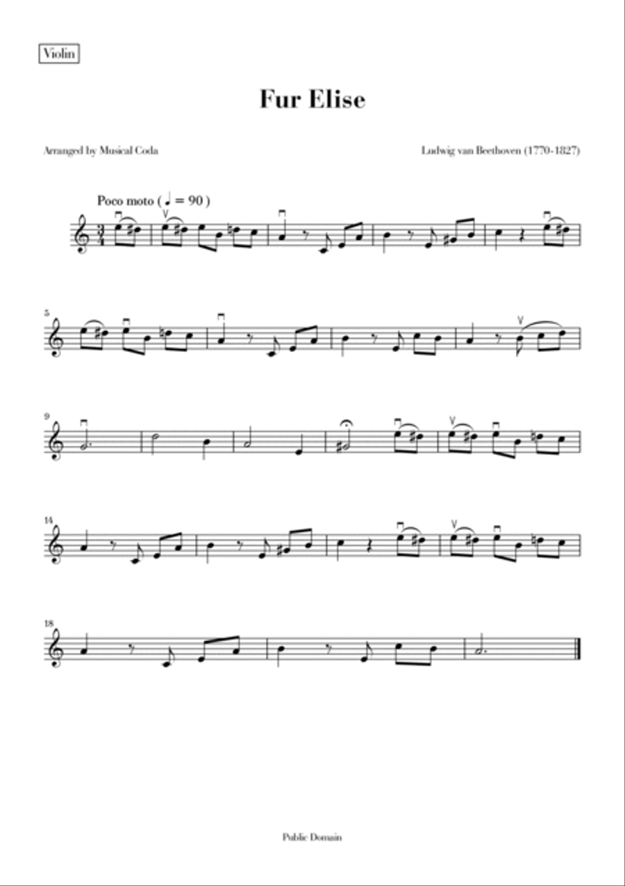 Fur Elise - Violin & Violoncello String Duet scores gallery preview page 2