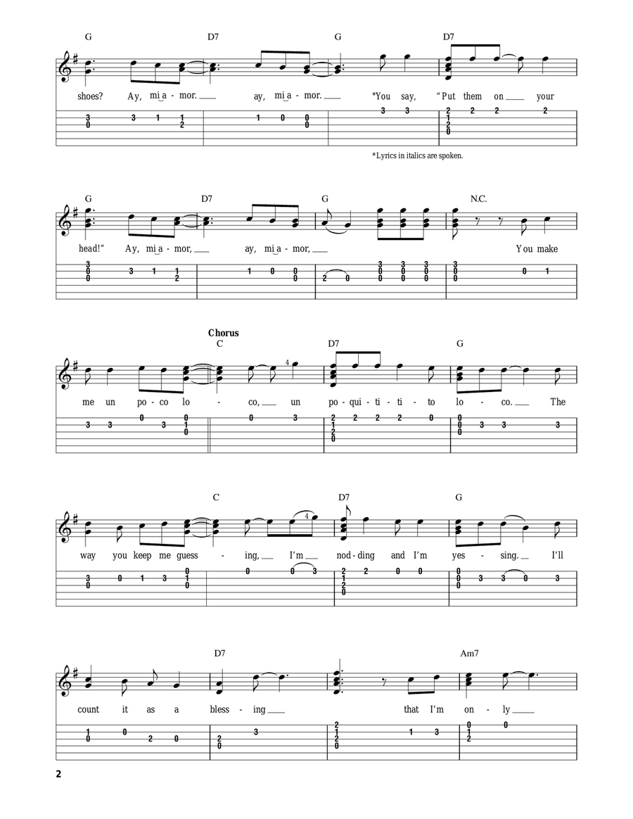 Un Poco Loco (from Coco) Guitar Tablature scores gallery preview page 2
