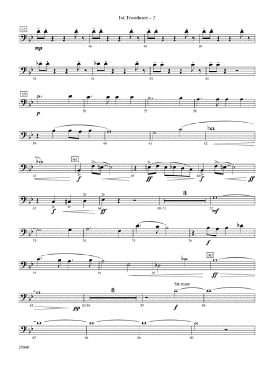 Honor, Laud and Rejoice: 1st Trombone Full Orchestra scores gallery preview page 2