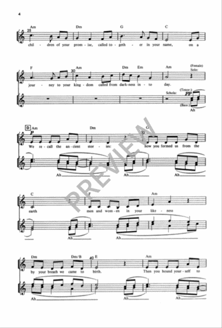 Tableprayer: God of Life and of the Living Unison Choir scores gallery preview page 5
