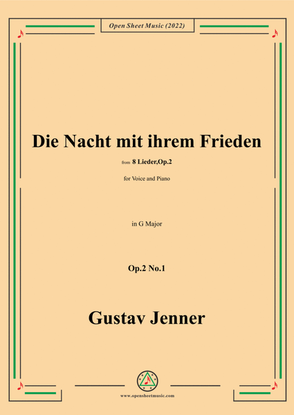 Jenner-Die Nacht mit ihrem Frieden,in G Major,Op.2 No.1