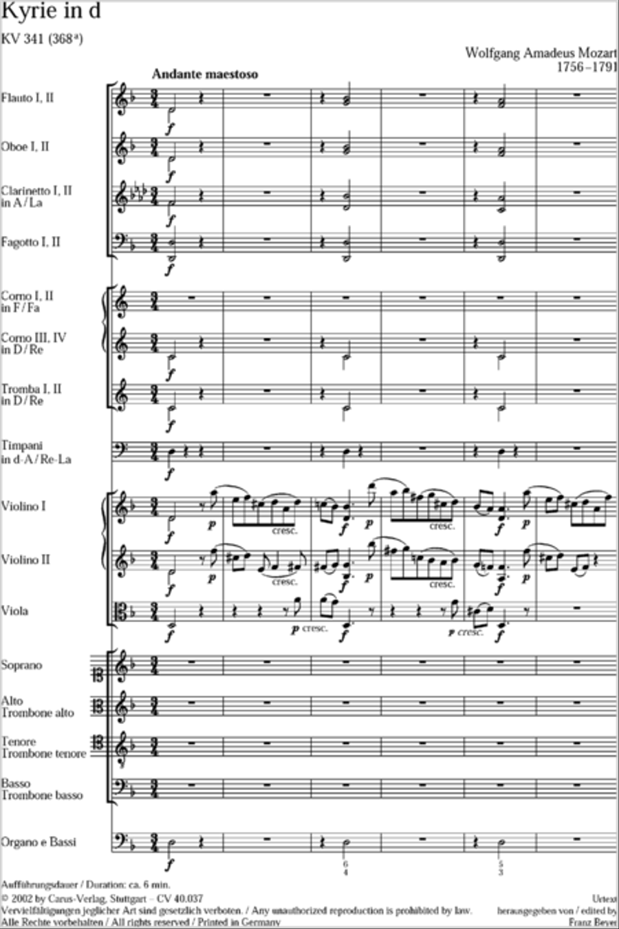 Kyrie in D minor 4-Part scores gallery preview page 50