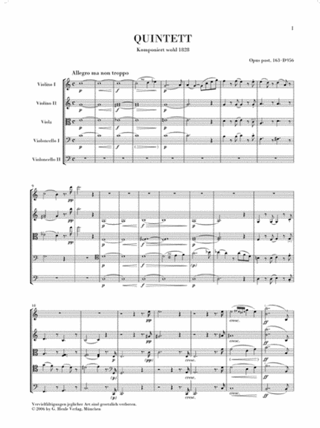 String Quintet C Major Op. Posth. 163 D 956