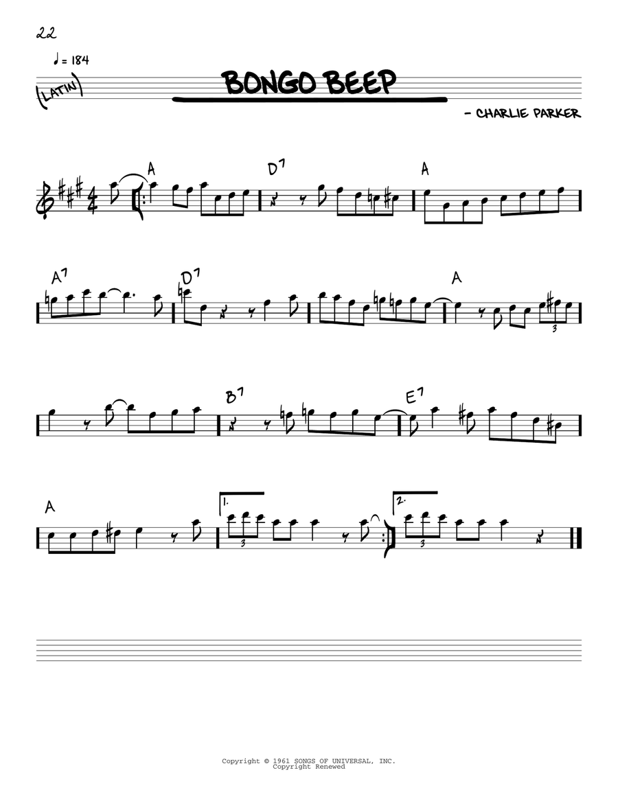 Bongo Beep Piano scores gallery preview page 1