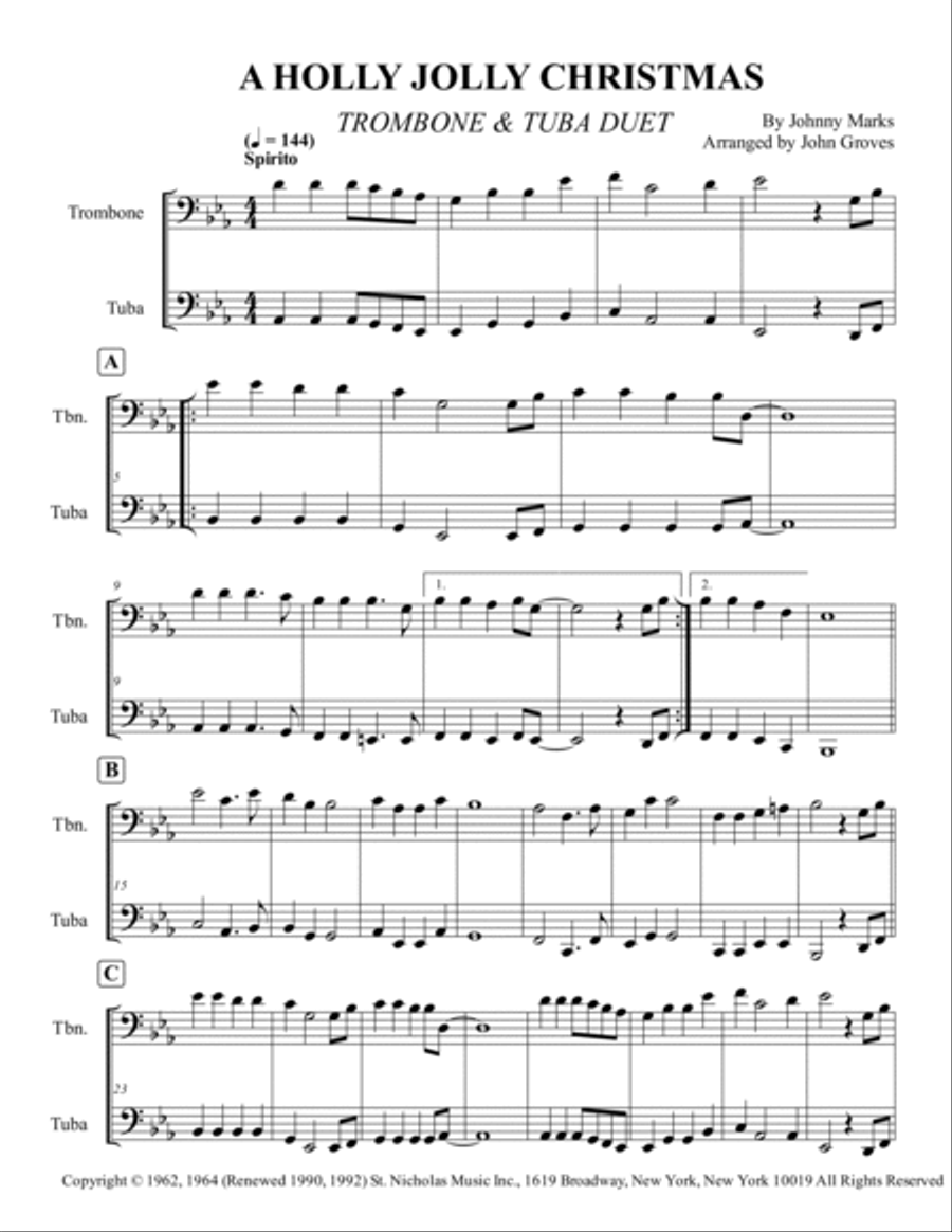 A Holly Jolly Christmas Brass Duet scores gallery preview page 2