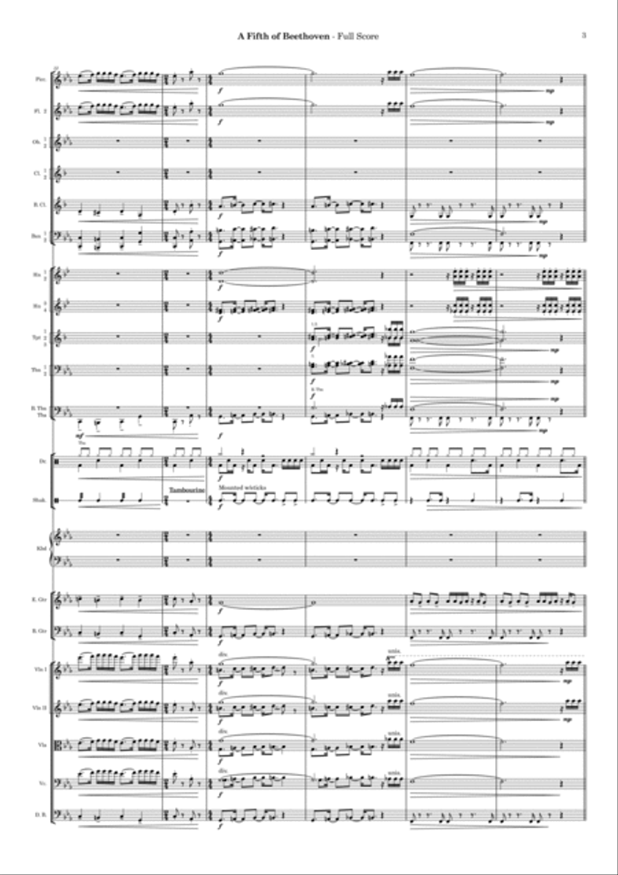 A Fifth Of Beethoven Full Orchestra scores gallery preview page 3