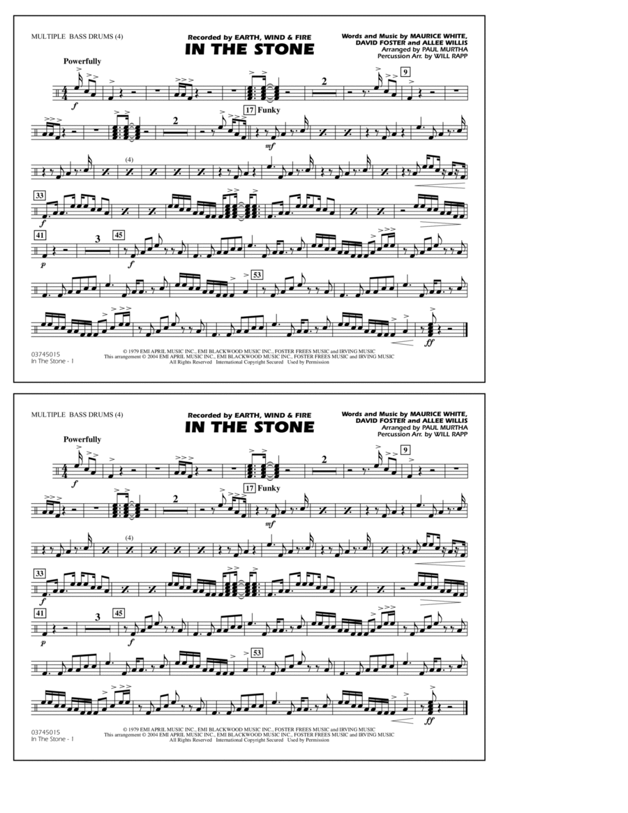 In the Stone (arr. Paul Murtha) - Multiple Bass Drums
