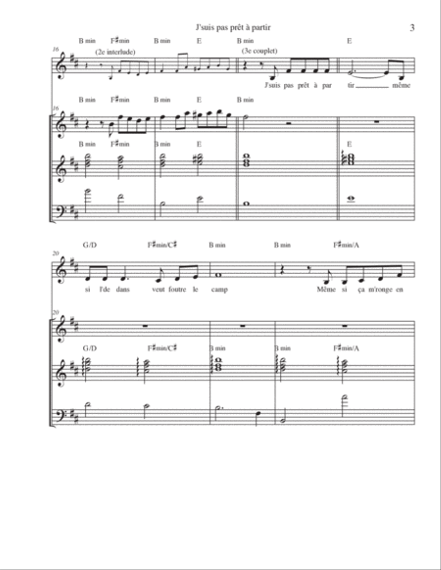 J'suis pas prêt à partir Electric Guitar scores gallery preview page 3