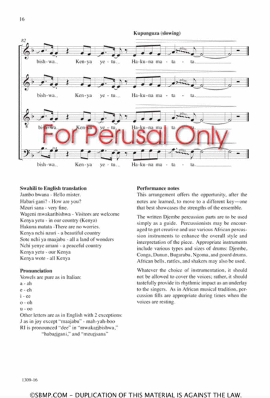 Jambo - SATB Octavo Jambo - SATB Octavo 4-Part scores gallery preview page 15