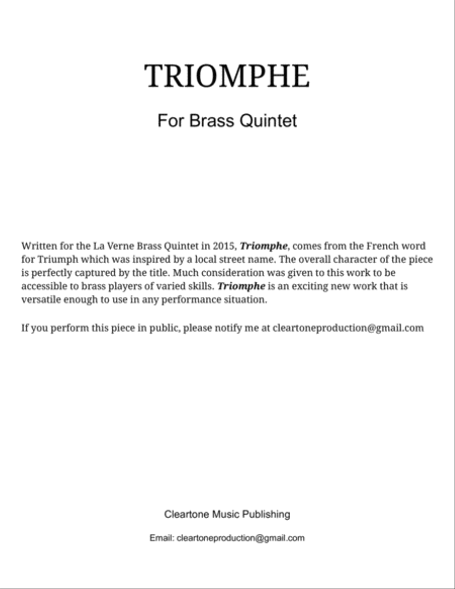 Triomphe Brass Ensemble scores gallery preview page 2