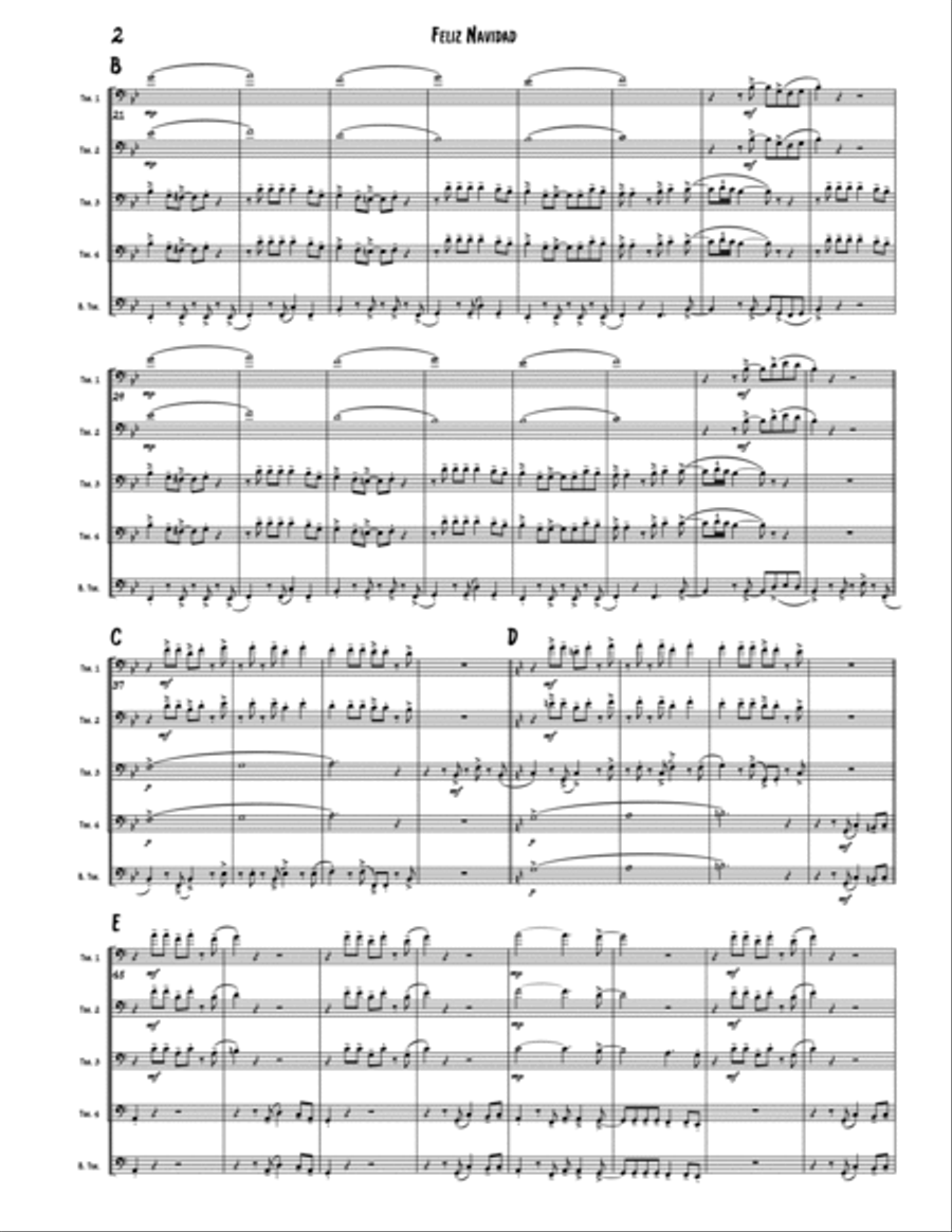 Feliz Navidad Trombone scores gallery preview page 2
