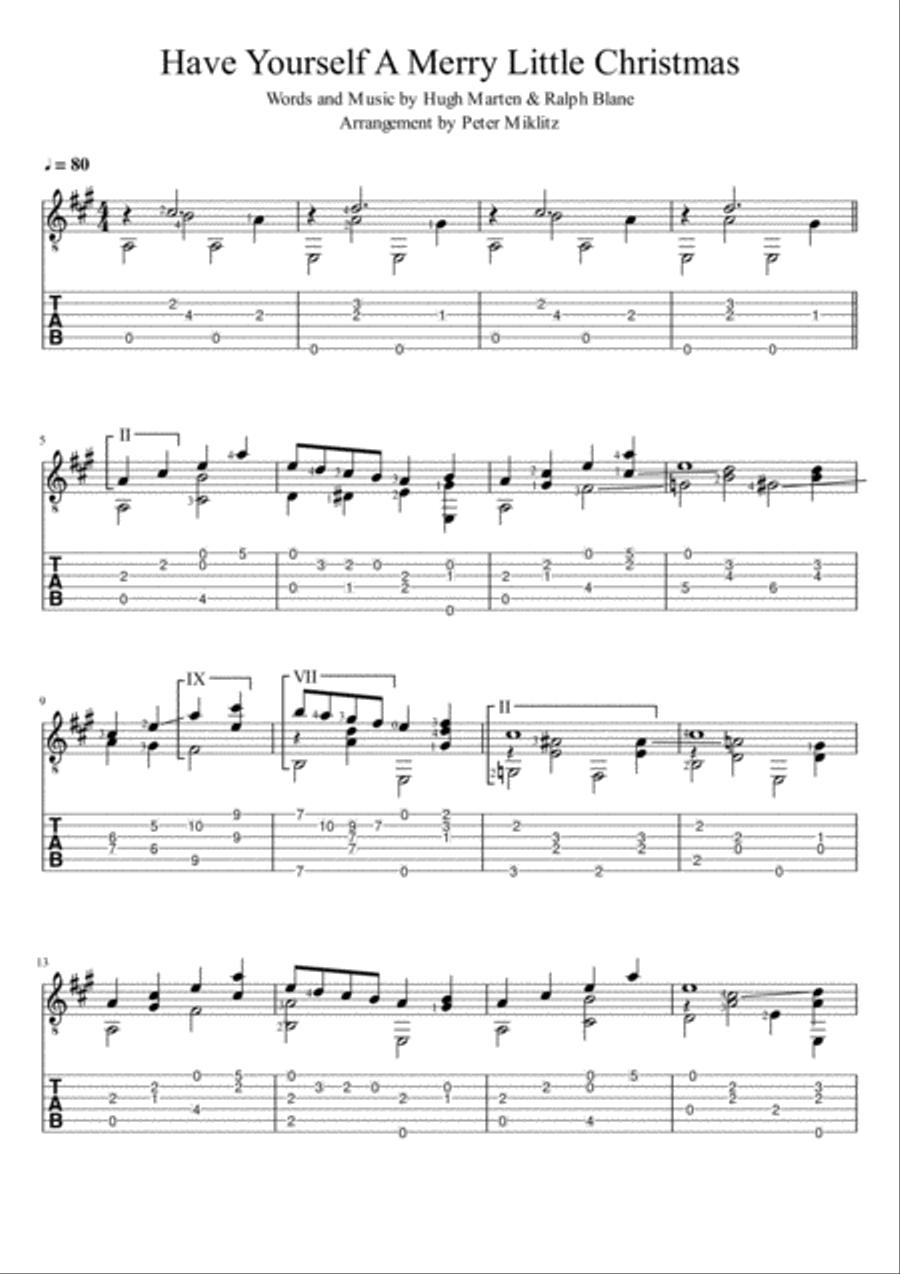 Have Yourself A Merry Little Christmas from MEET ME IN ST. LOUIS Electric Guitar scores gallery preview page 1