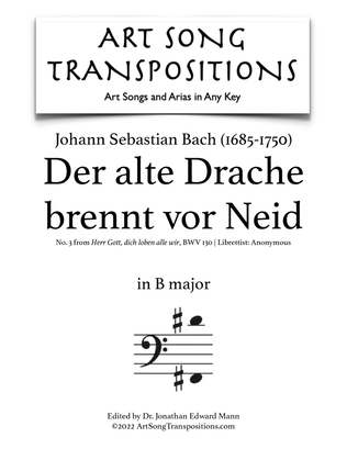 Book cover for BACH: Der alte Drache brennt vor Neid, BWV 130 (transposed to B major)