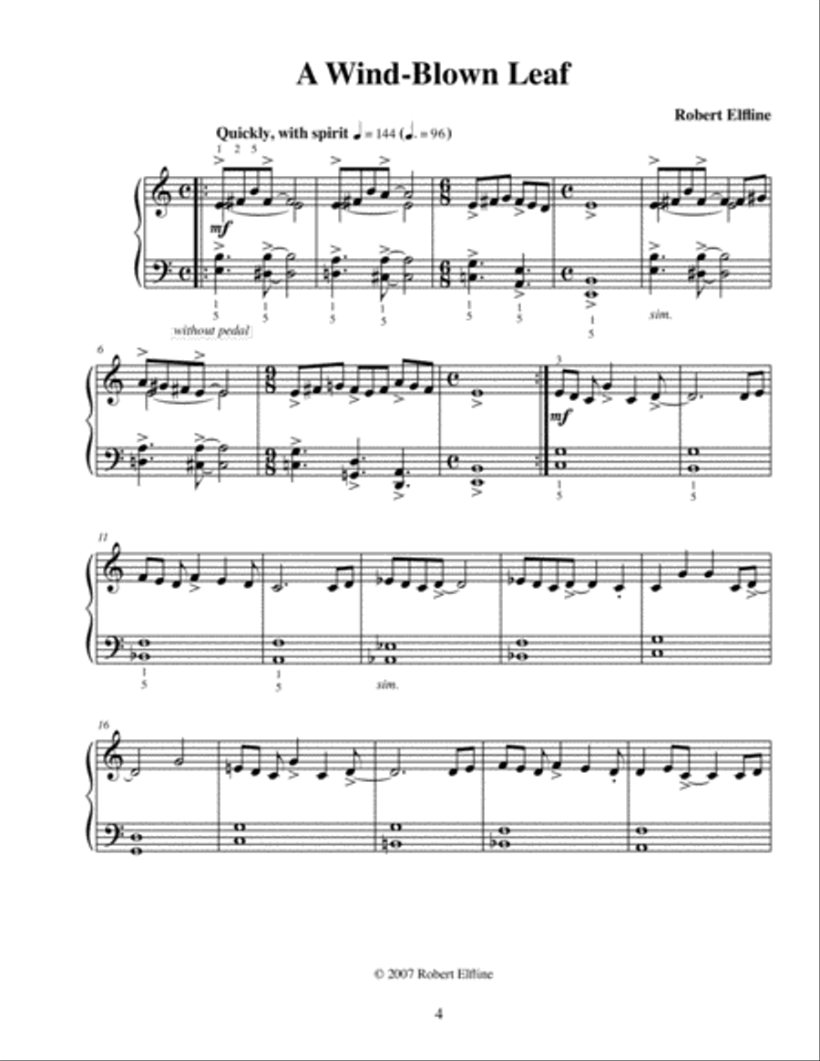 October - A Collection of Intermediate Piano Pieces Piano Solo scores gallery preview page 4