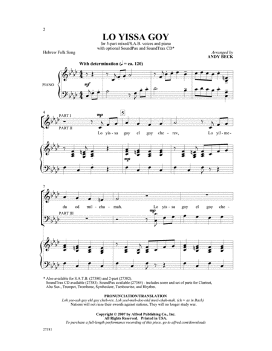 Lo Yissa Goy 3-Part scores gallery preview page 2
