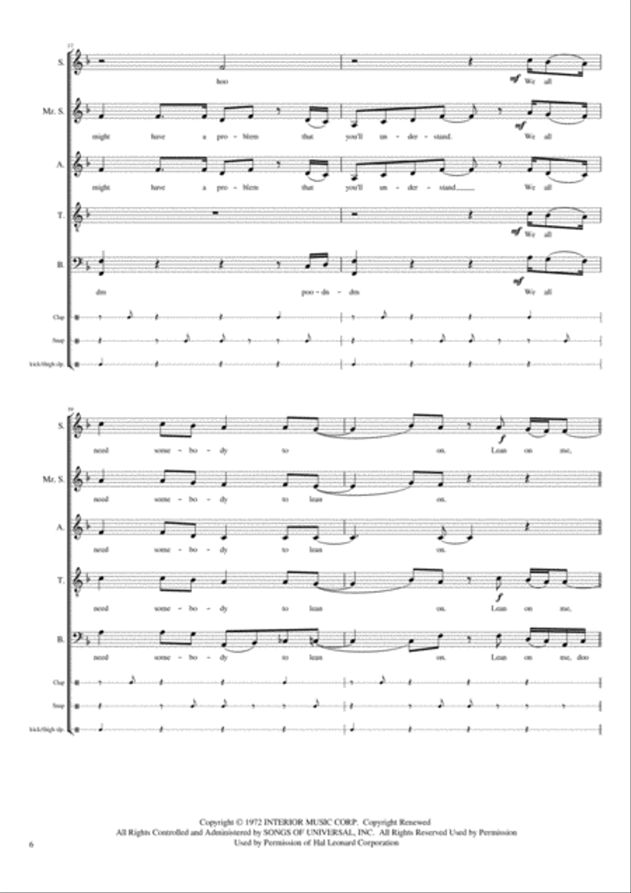 Lean On Me Divisi scores gallery preview page 6