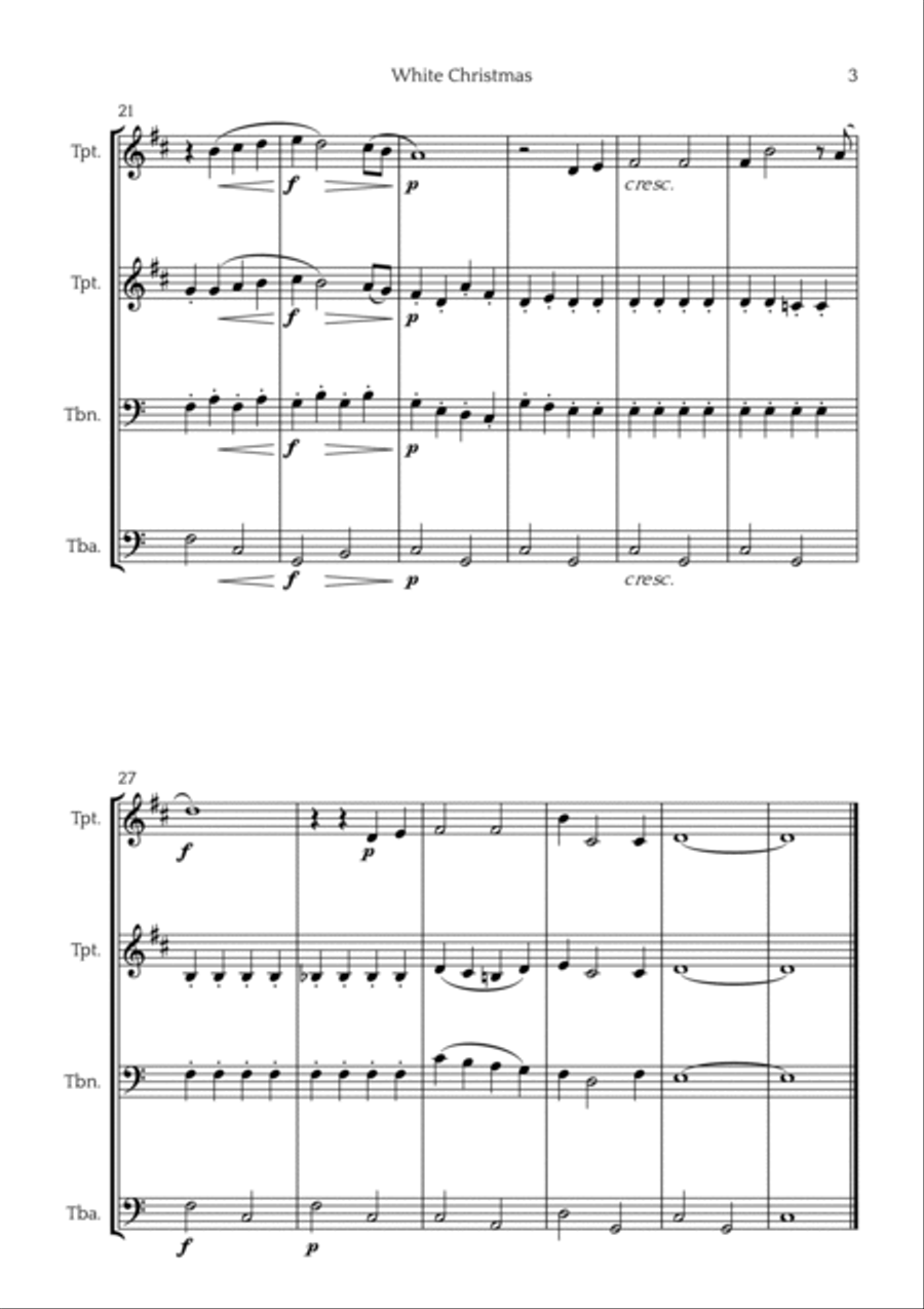 White Christmas Brass Quartet scores gallery preview page 3