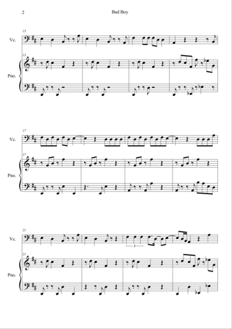 Bad Boy Piano scores gallery preview page 2