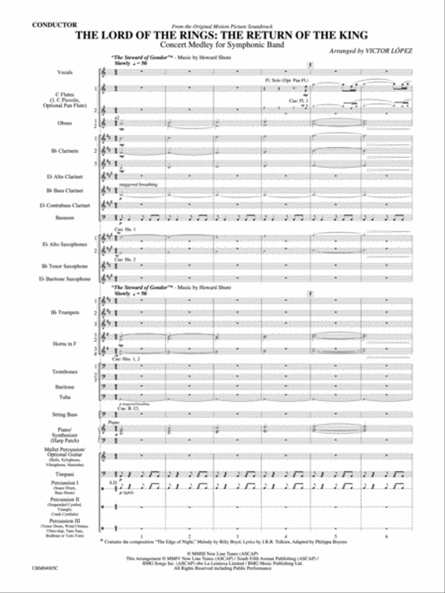 The Lord of the Rings: The Return of the King, Symphonic Suite from Concert Band scores gallery preview page 3