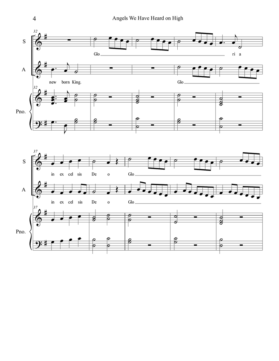 Angels We Have Heard on High 2-Part scores gallery preview page 4