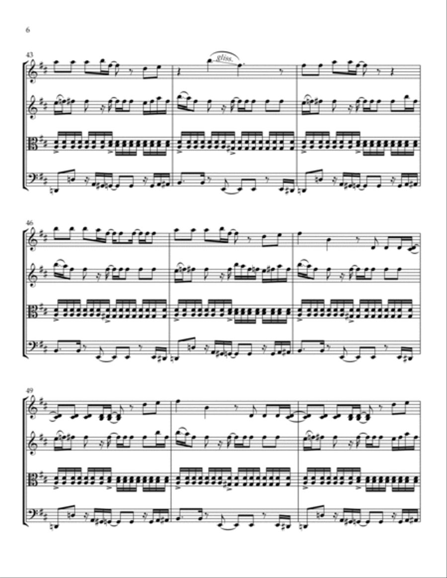Dance The Night String Quartet scores gallery preview page 6