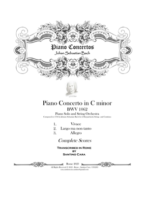 Book cover for Bach - Piano Concerto in C minor BWV 1062 for Piano solo and String Orchestra