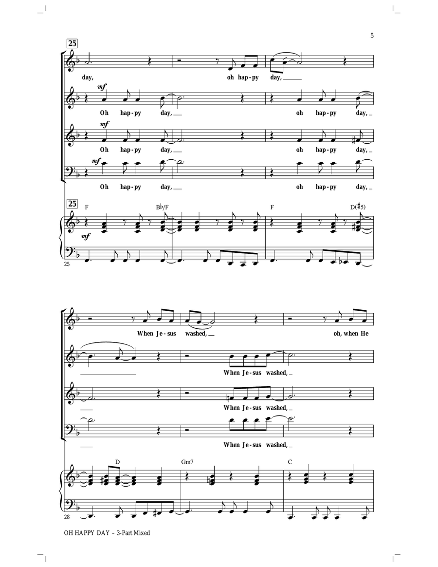 Oh Happy Day (arr. Roger Emerson) 3-Part scores gallery preview page 5