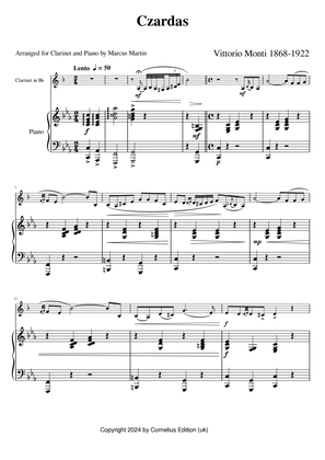 Czardas (Monti) for Clarinet and Piano