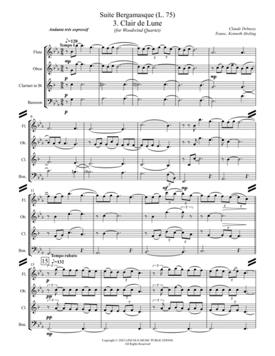 Clair de Lune (for Woodwind Quartet) image number null