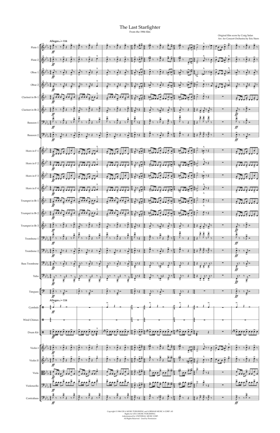 The Last Starfighter Full Orchestra scores gallery preview page 1