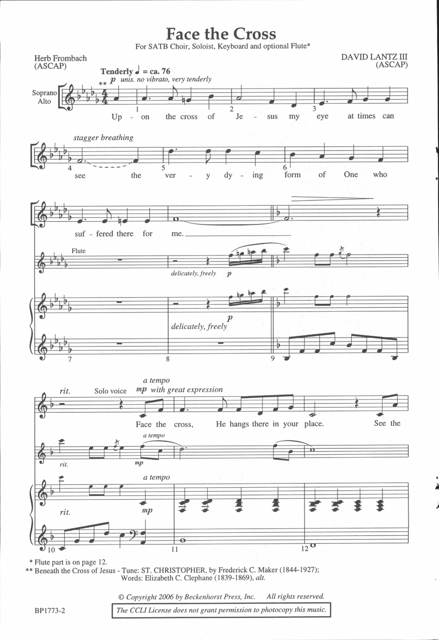 Face the Cross Face the Cross 4-Part scores gallery preview page 2
