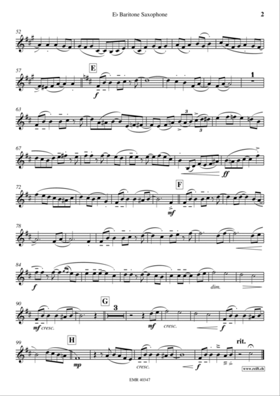When Johnny Comes Marching Home Baritone Saxophone scores gallery preview page 3