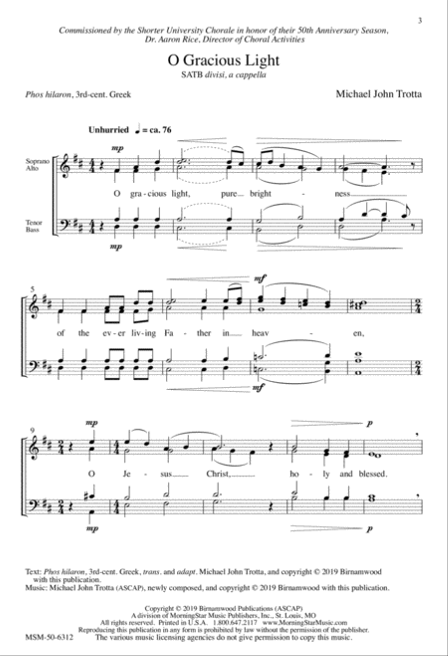 O Gracious Light Divisi scores gallery preview page 2