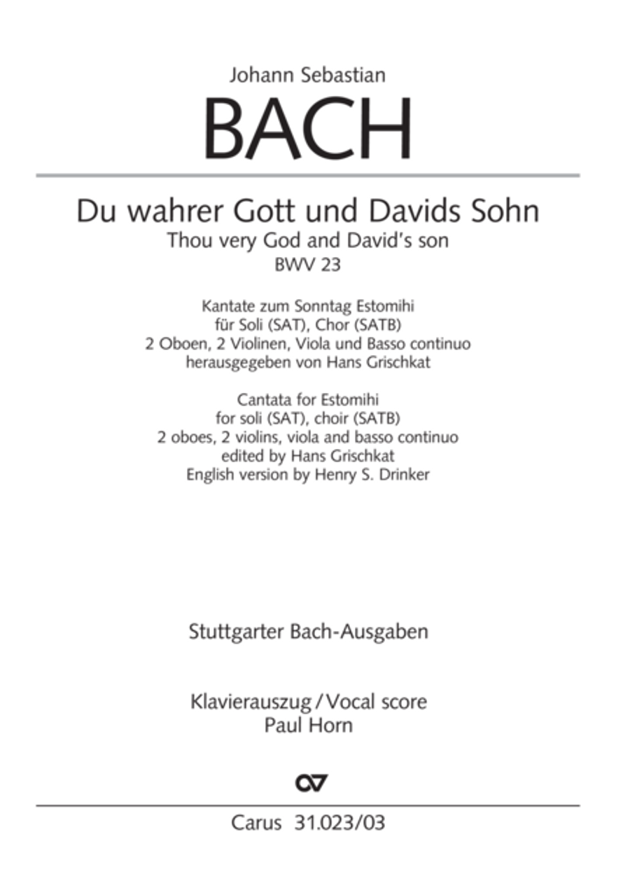 Thou very God and David's Son (3rd version) (Du wahrer Gott und Davids Sohn) 4-Part scores gallery preview page 2