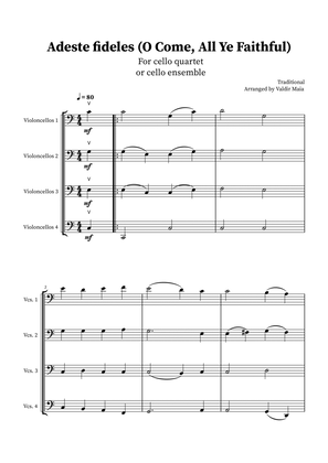 Book cover for O Come, All Ye Faithful (Adeste Fideles) - Cello Quartet