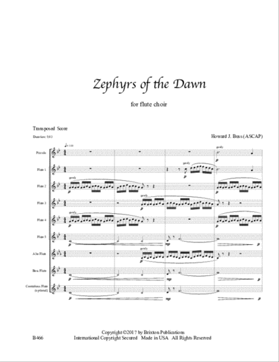 Zephyrs of the Dawn Flute Choir scores gallery preview page 2
