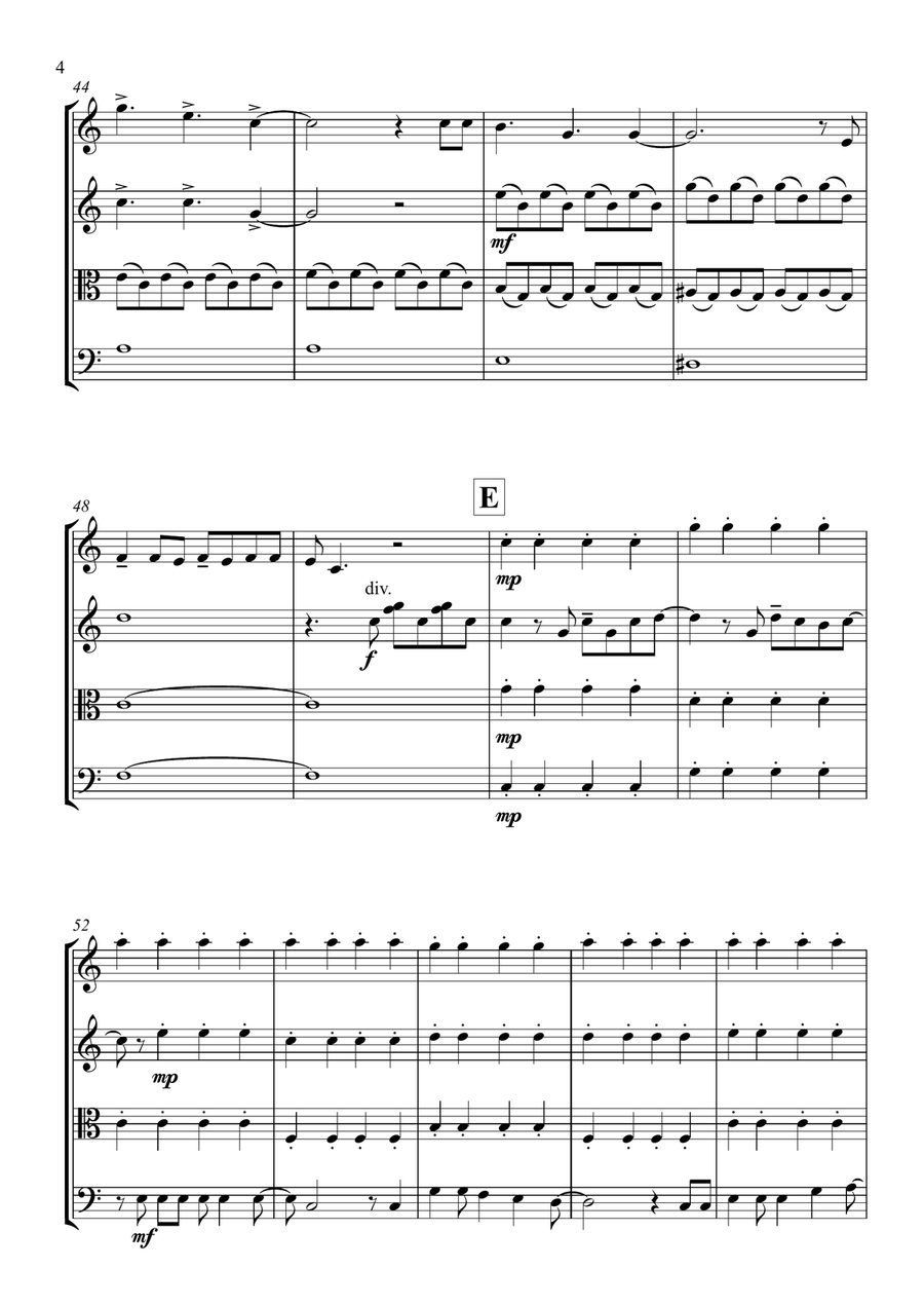 Let It Go (from Frozen) String Quartet scores gallery preview page 4