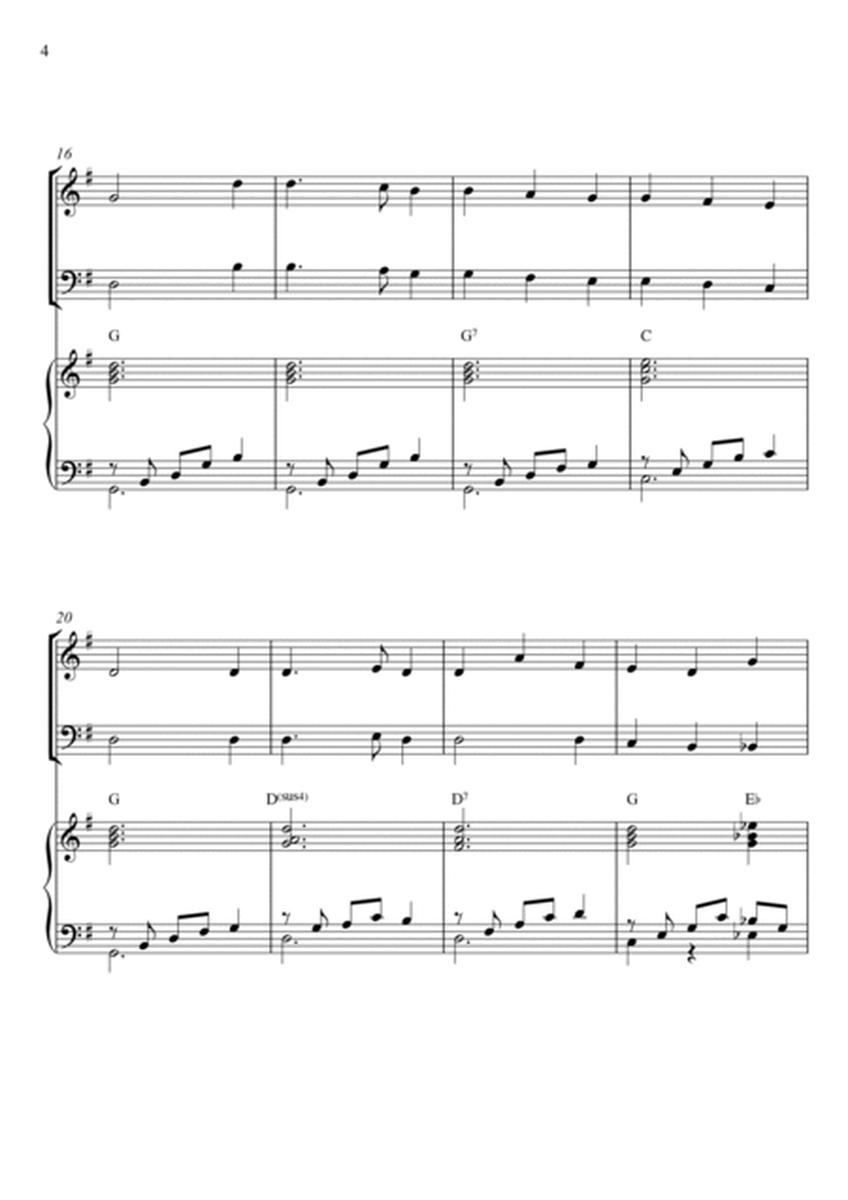 Traditional - Away In a Manger (Trio Piano, Flute and Trombone) with chords image number null