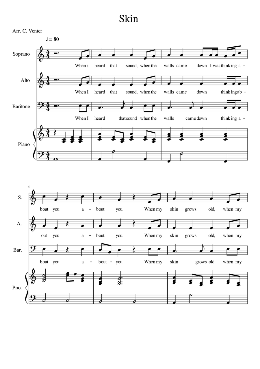 Skin (Rag n Bone Man) 3-Part scores gallery preview page 1