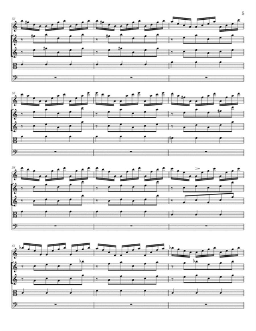 Vivaldi - Recorder Concerto in C major, RV 443 - for Flautino and Strings Original Full Score Flute scores gallery preview page 5