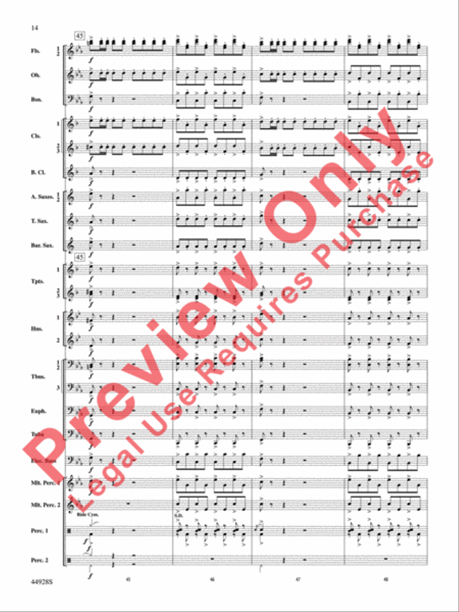 Dreams of Fireflies (On a Christmas Night) Concert Band scores gallery preview page 15