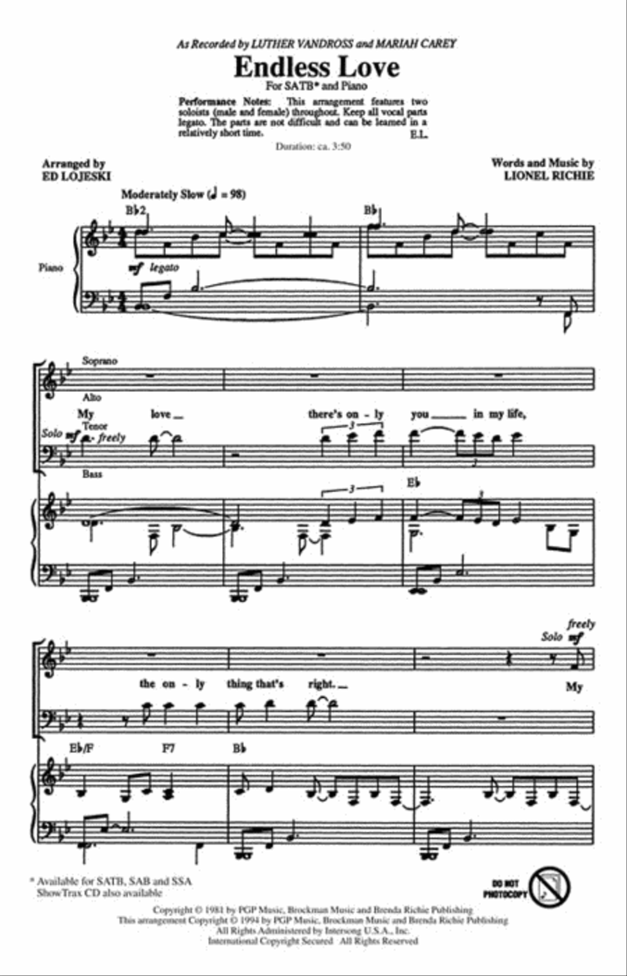 Endless Love Choir scores gallery preview page 2